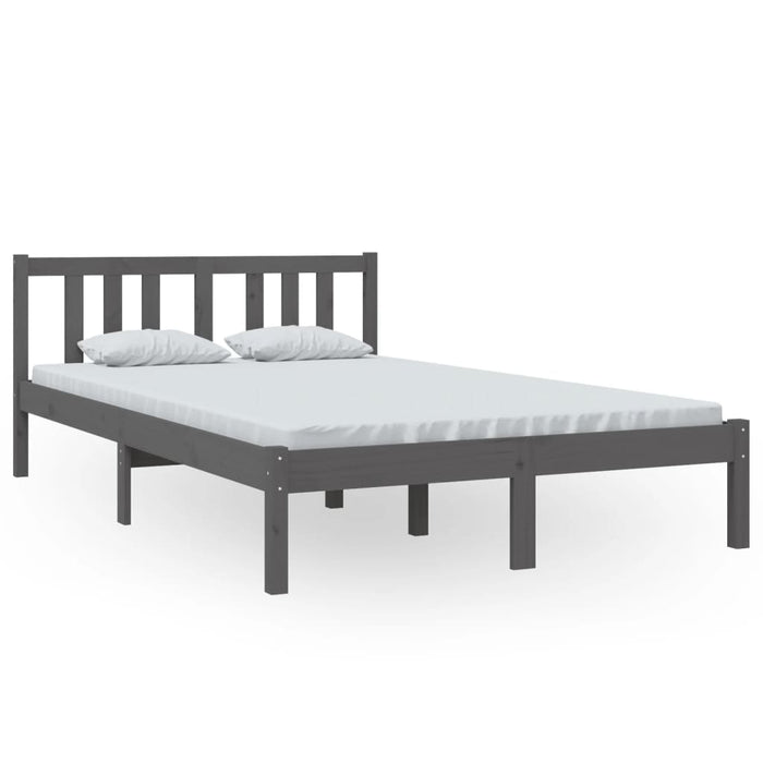 Bed Frame without Mattress Grey Solid Wood 120x200 cm