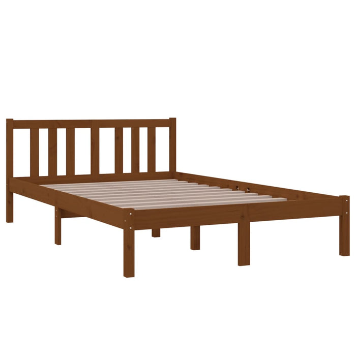 Bed Frame without Mattress Honey Brown Solid Wood 120x200 cm