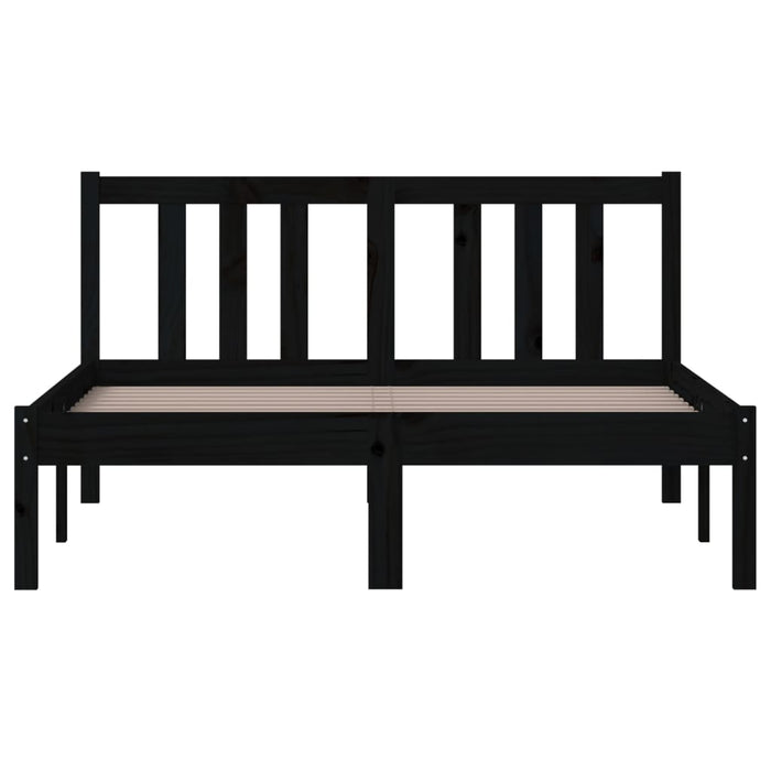 Bed Frame without Mattress Black Solid Wood 120x200 cm