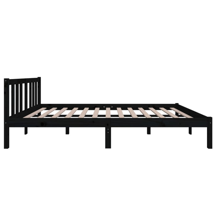 Bed Frame without Mattress Black Solid Wood 120x200 cm