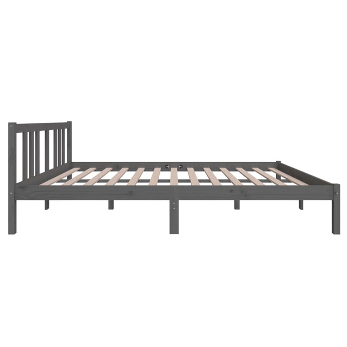 Bed Frame without Mattress Grey Solid Wood 140x200 cm