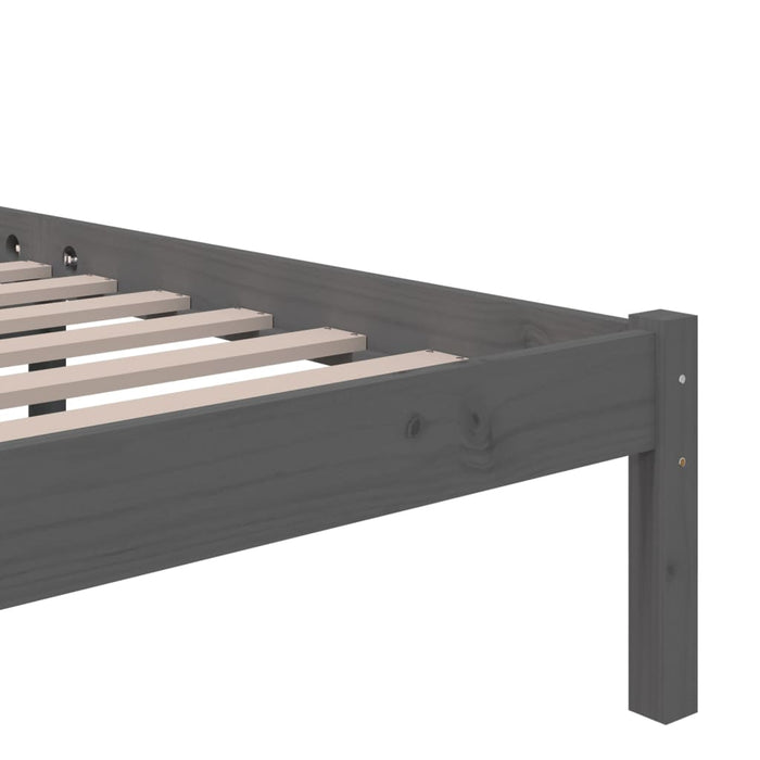 Bed Frame without Mattress Grey Solid Wood 140x200 cm