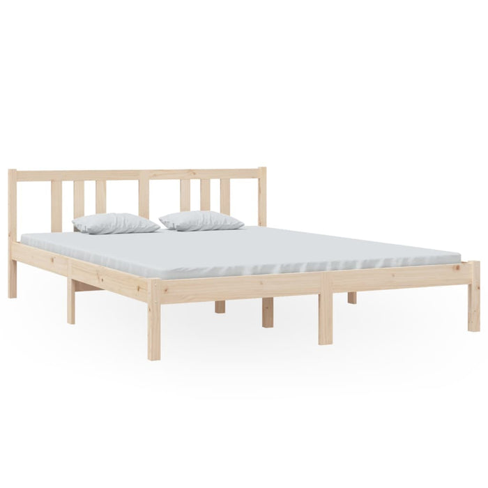 Bed Frame without Mattress Solid Wood 150x200 cm King Size King Size