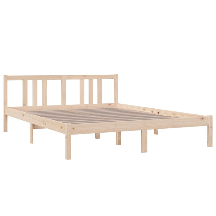 Bed Frame without Mattress Solid Wood 150x200 cm King Size King Size