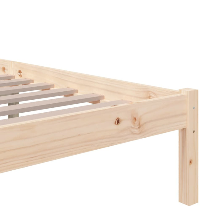 Bed Frame without Mattress Solid Wood 150x200 cm King Size King Size