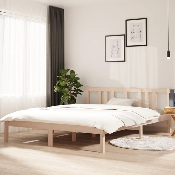 Bed Frame without Mattress Solid Wood 150x200 cm King Size King Size