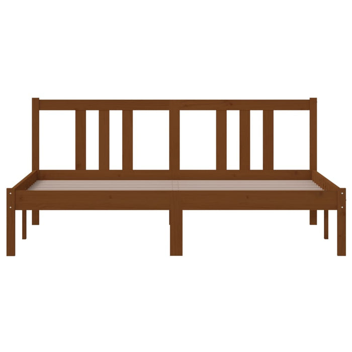 Bed Frame without Mattress Honey Brown Solid Wood 150x200 cm King Size