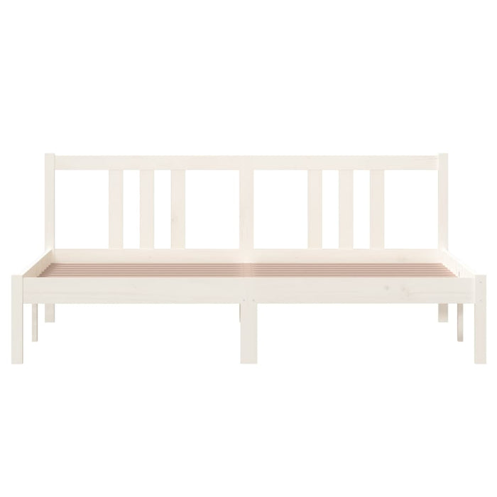 Bed Frame without Mattress White Solid Wood 160x200 cm