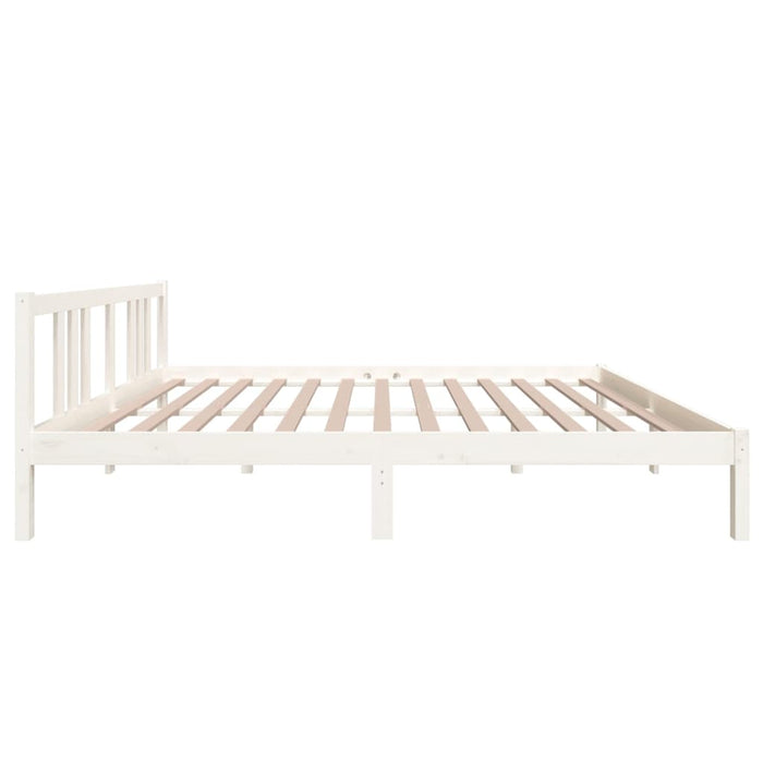 Bed Frame without Mattress White Solid Wood 160x200 cm