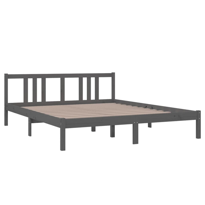 Bed Frame without Mattress Grey Solid Wood 160x200 cm