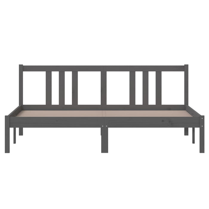 Bed Frame without Mattress Grey Solid Wood 160x200 cm