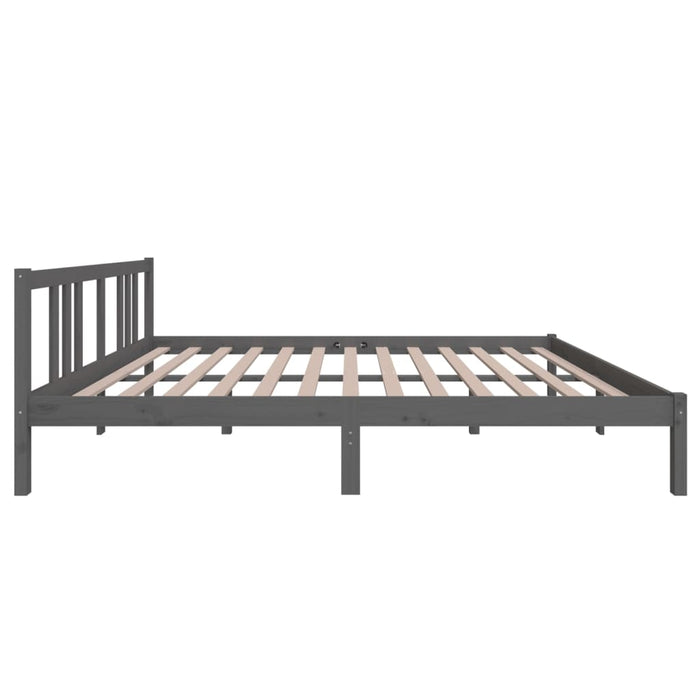 Bed Frame without Mattress Grey Solid Wood 160x200 cm