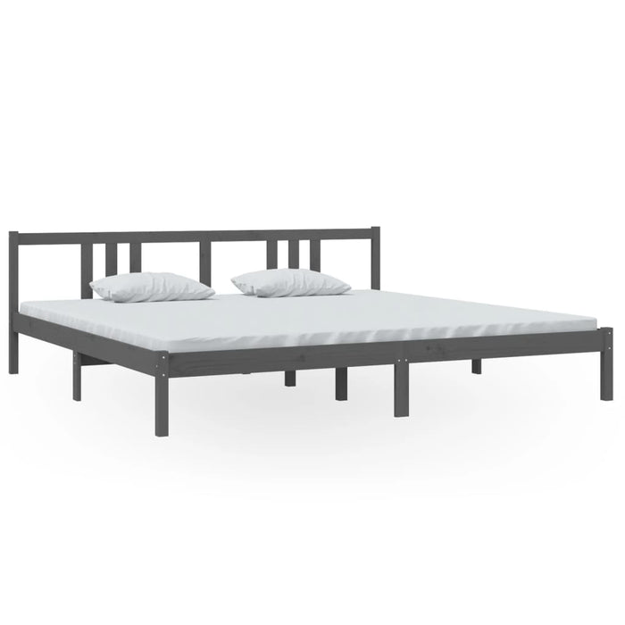 Bed Frame without Mattress Grey Solid Wood 200x200 cm