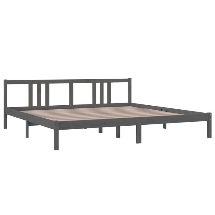 Bed Frame without Mattress Grey Solid Wood 200x200 cm