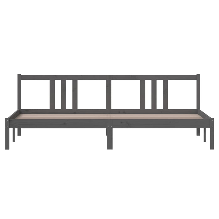 Bed Frame without Mattress Grey Solid Wood 200x200 cm