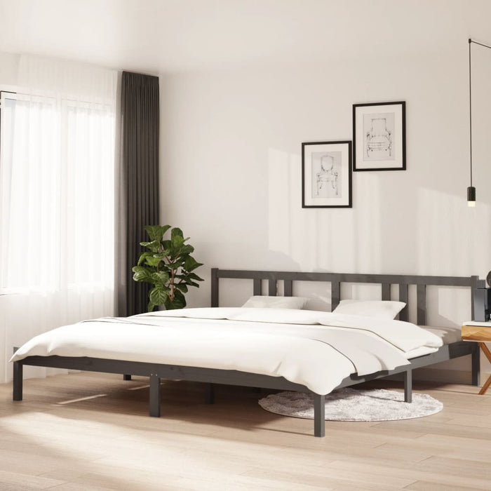 Bed Frame without Mattress Grey Solid Wood 200x200 cm