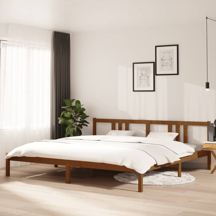 Bed Frame without Mattress Honey Brown Solid Wood 200x200 cm