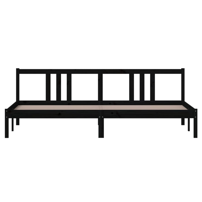 Bed Frame without Mattress Black Solid Wood 200x200 cm