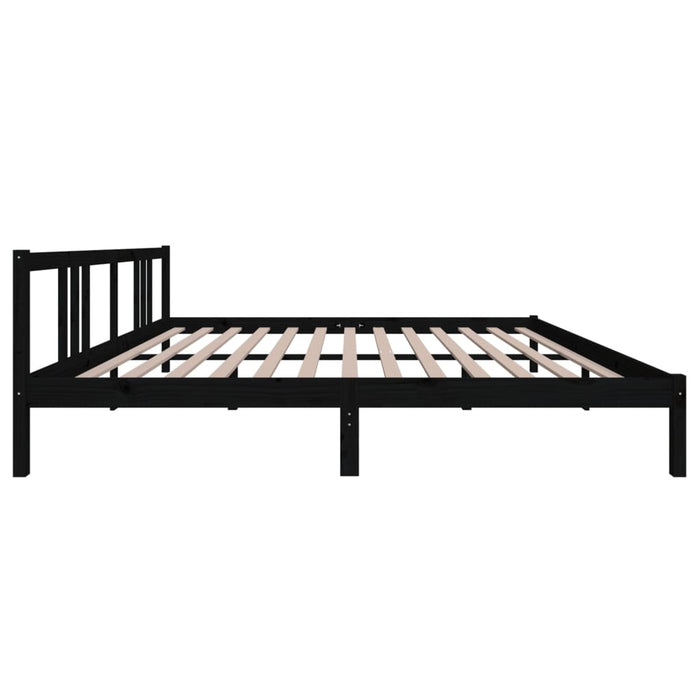 Bed Frame without Mattress Black Solid Wood 200x200 cm