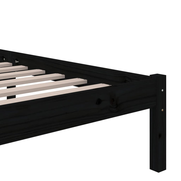 Bed Frame without Mattress Black Solid Wood 200x200 cm