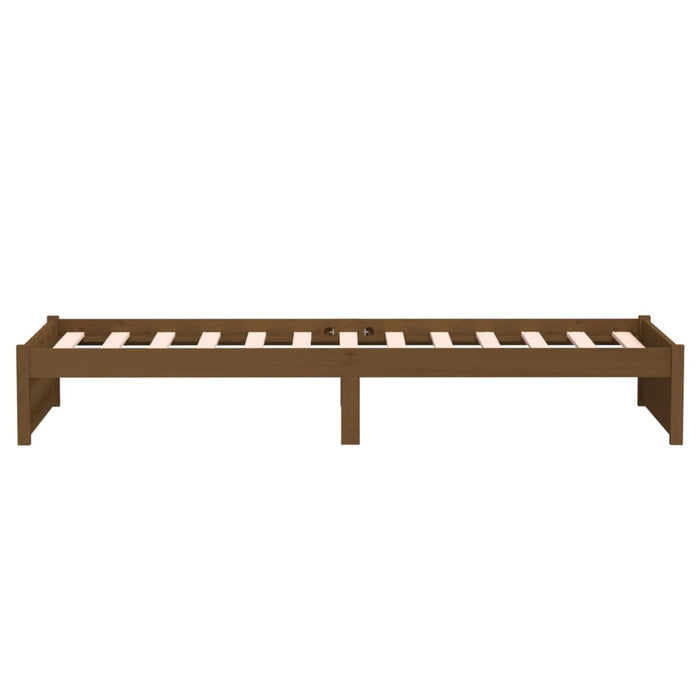 Bed Frame without Mattress Honey Brown Solid Wood 75x190 cm Small Single