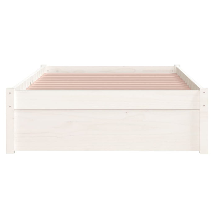 Bed Frame without Mattress White Solid Wood 90x190 cm Single Single