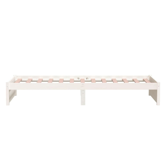 Bed Frame without Mattress White Solid Wood 90x190 cm Single Single