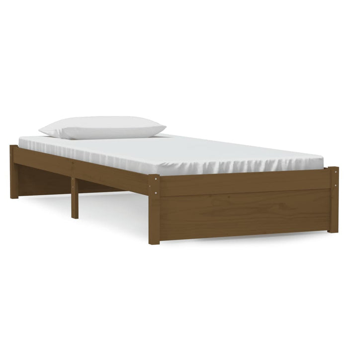 Bed Frame without Mattress Honey Brown Solid Wood 90x190 cm Single