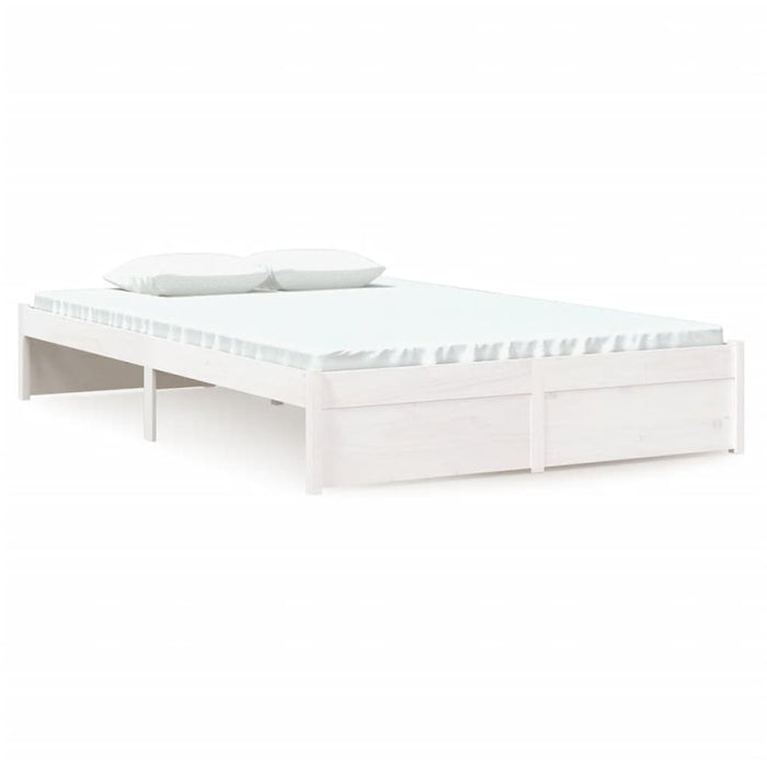 Bed Frame without Mattress White Solid Wood 120x190 cm Small Double