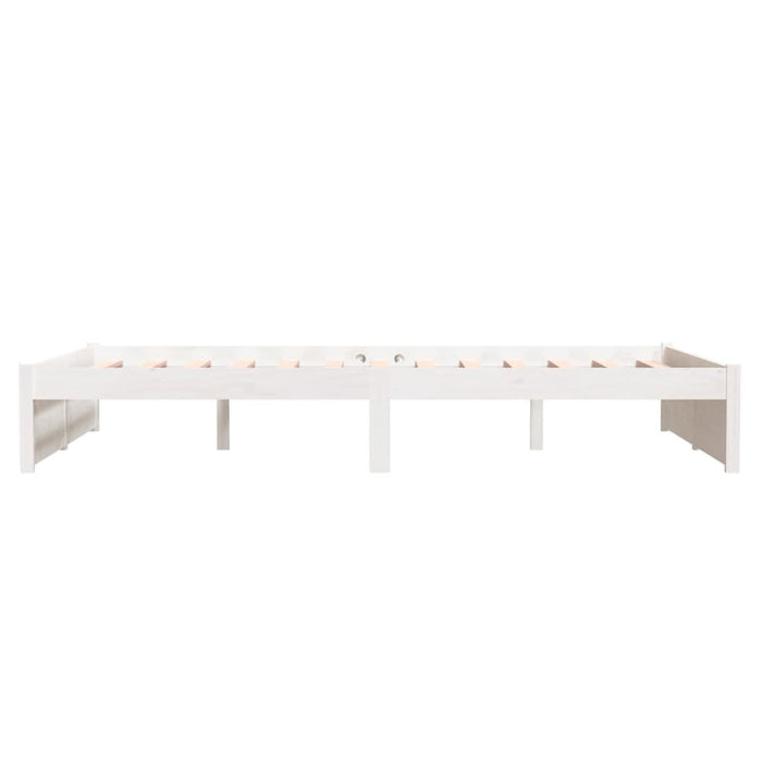 Bed Frame without Mattress White Solid Wood 120x190 cm Small Double