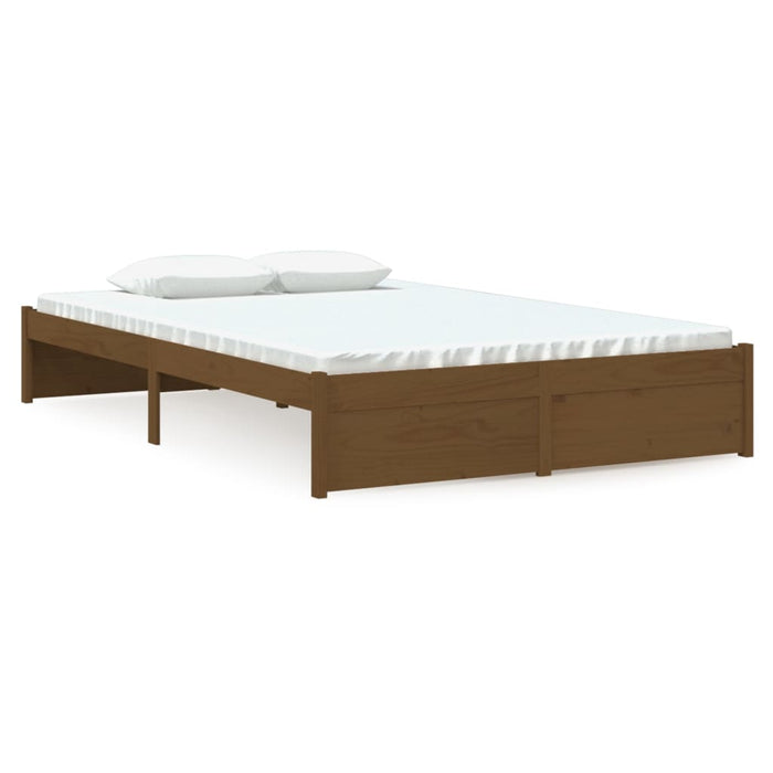 Bed Frame without Mattress Honey Brown Solid Wood 120x190 cm Small Double