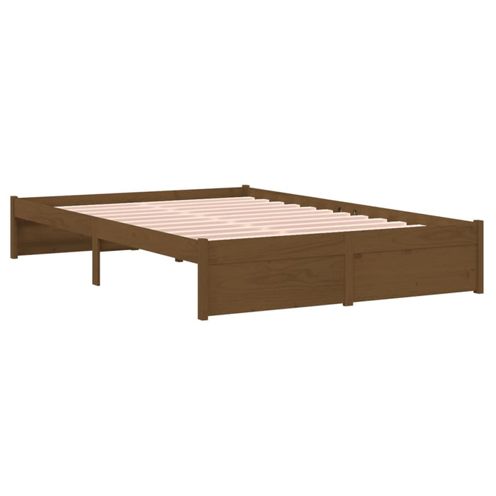 Bed Frame without Mattress Honey Brown Solid Wood 120x190 cm Small Double