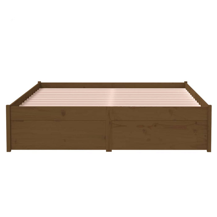 Bed Frame without Mattress Honey Brown Solid Wood 120x190 cm Small Double