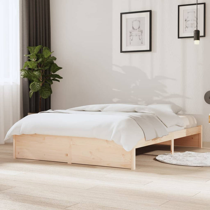 Bed Frame without Mattress Solid Wood 135x190 cm Double Double