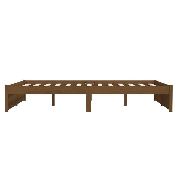 Bed Frame without Mattress Honey Brown Solid Wood 135x190 cm Double