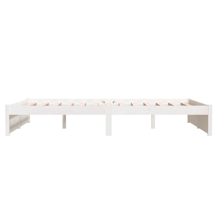 Bed Frame without Mattress White Solid Wood 140x190 cm