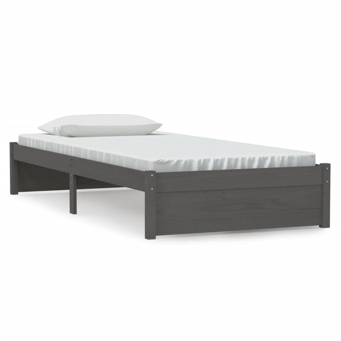 Bed Frame without Mattress Grey Solid Wood 90x200 cm