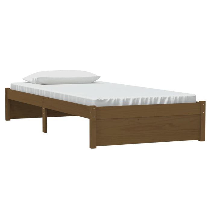 Bed Frame without Mattress Honey Brown Solid Wood 90x200 cm