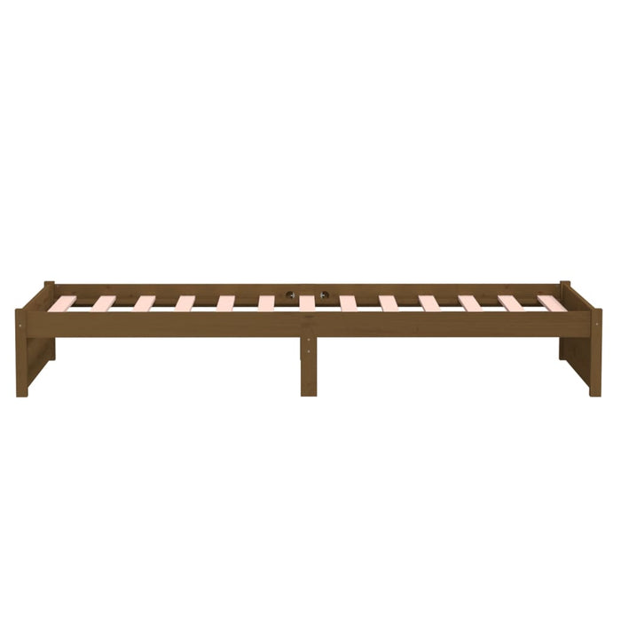 Bed Frame without Mattress Honey Brown Solid Wood 90x200 cm