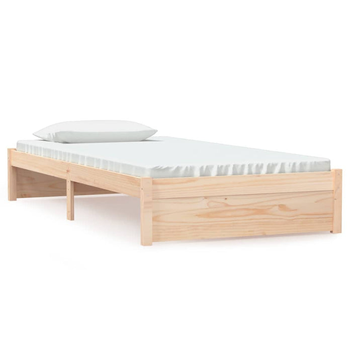 Bed Frame without Mattress White Solid Wood 100x200 cm