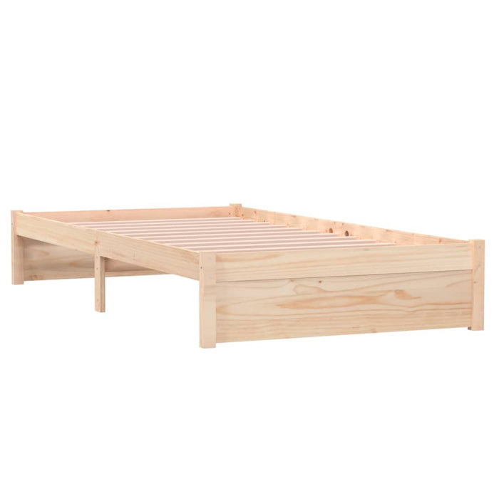 Bed Frame without Mattress White Solid Wood 100x200 cm