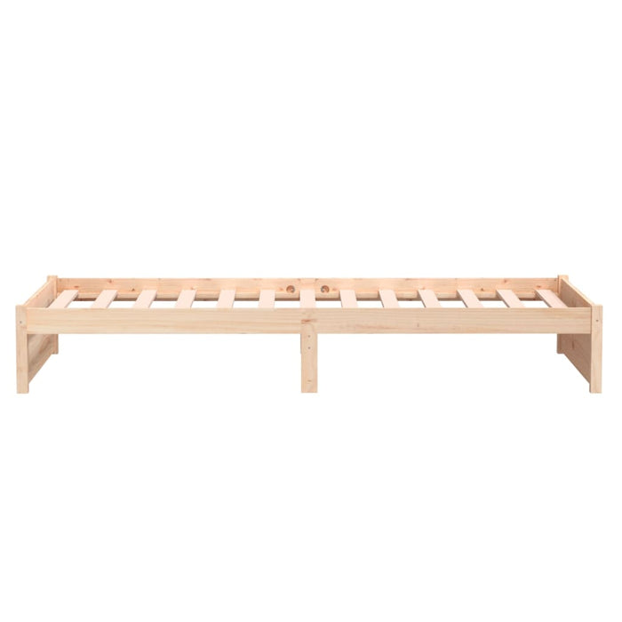 Bed Frame without Mattress White Solid Wood 100x200 cm