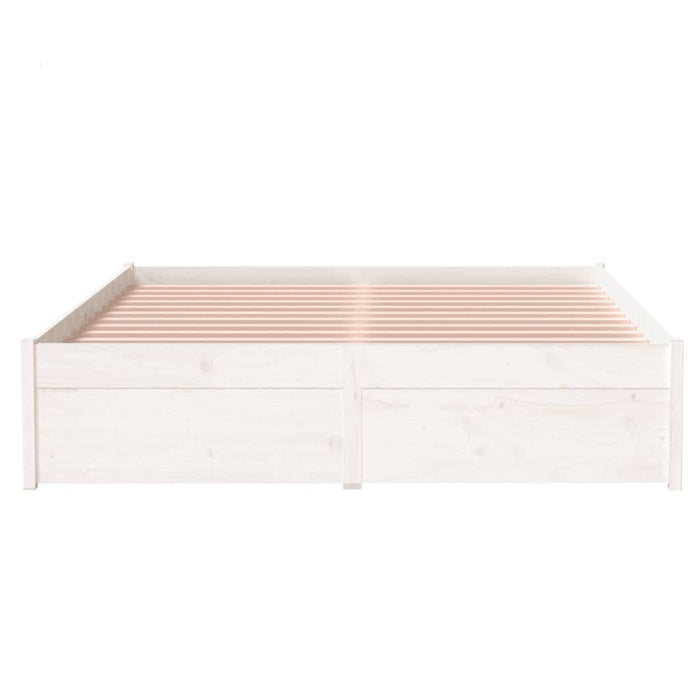 Bed Frame without Mattress White Solid Wood 120x200 cm