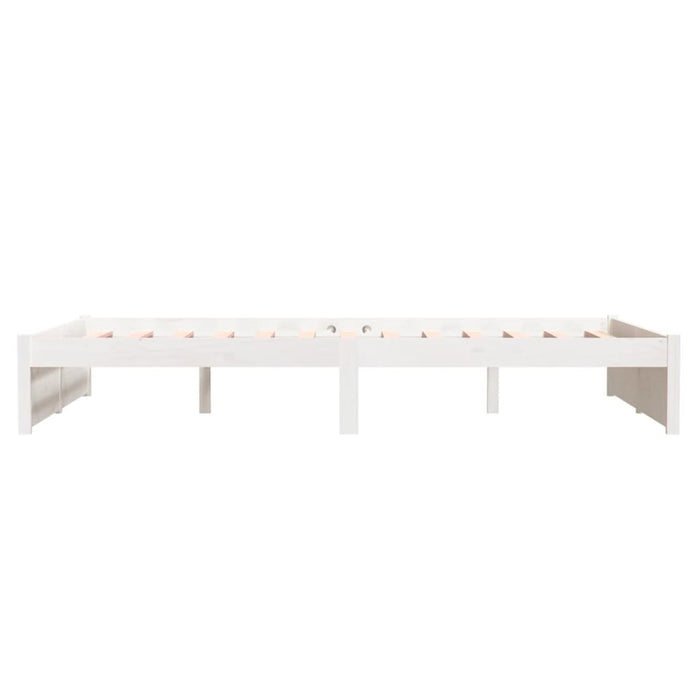 Bed Frame without Mattress White Solid Wood 120x200 cm