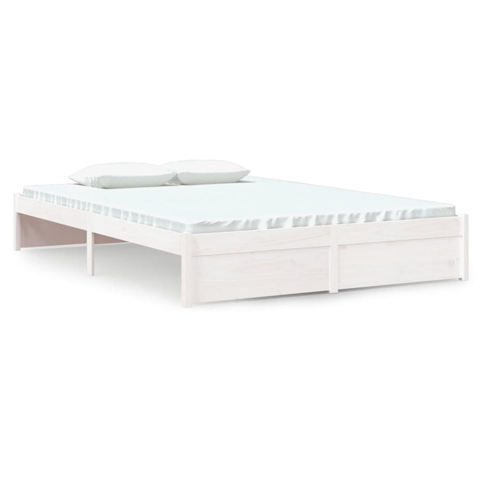 Bed Frame without Mattress White Solid Wood 140x200 cm