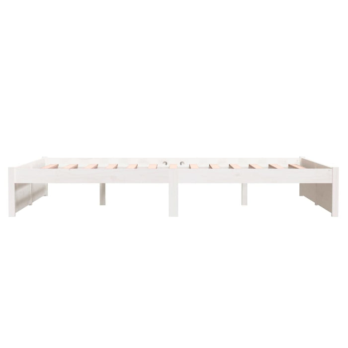 Bed Frame without Mattress White Solid Wood 140x200 cm