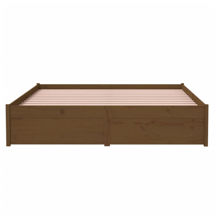 Bed Frame without Mattress Honey Brown Solid Wood 140x200 cm