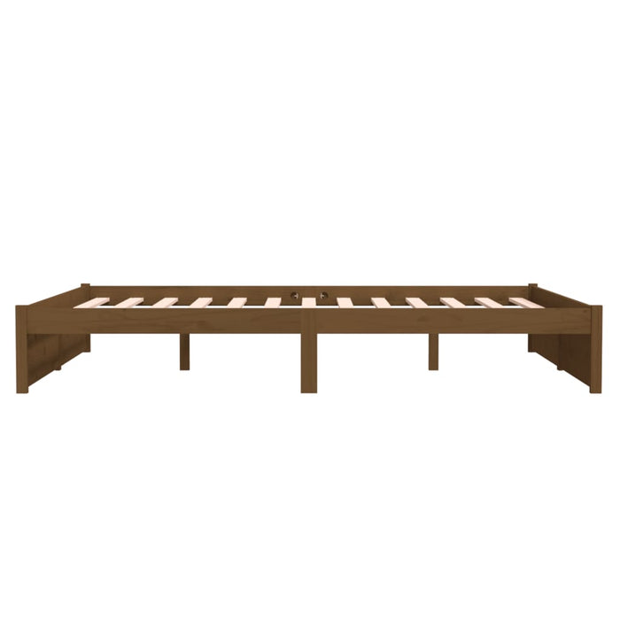 Bed Frame without Mattress Honey Brown Solid Wood 150x200 cm King Size