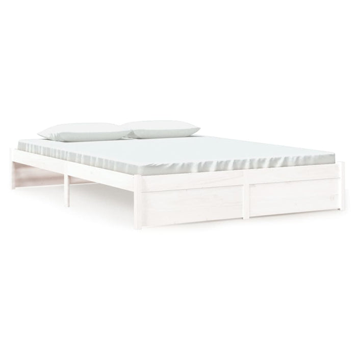 Bed Frame without Mattress White Solid Wood 160x200 cm