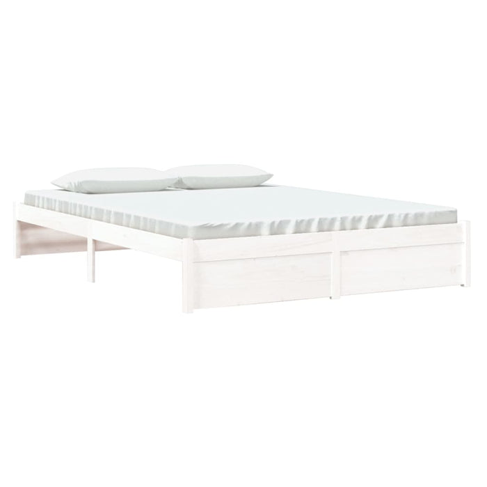 Bed Frame without Mattress White Solid Wood 160x200 cm